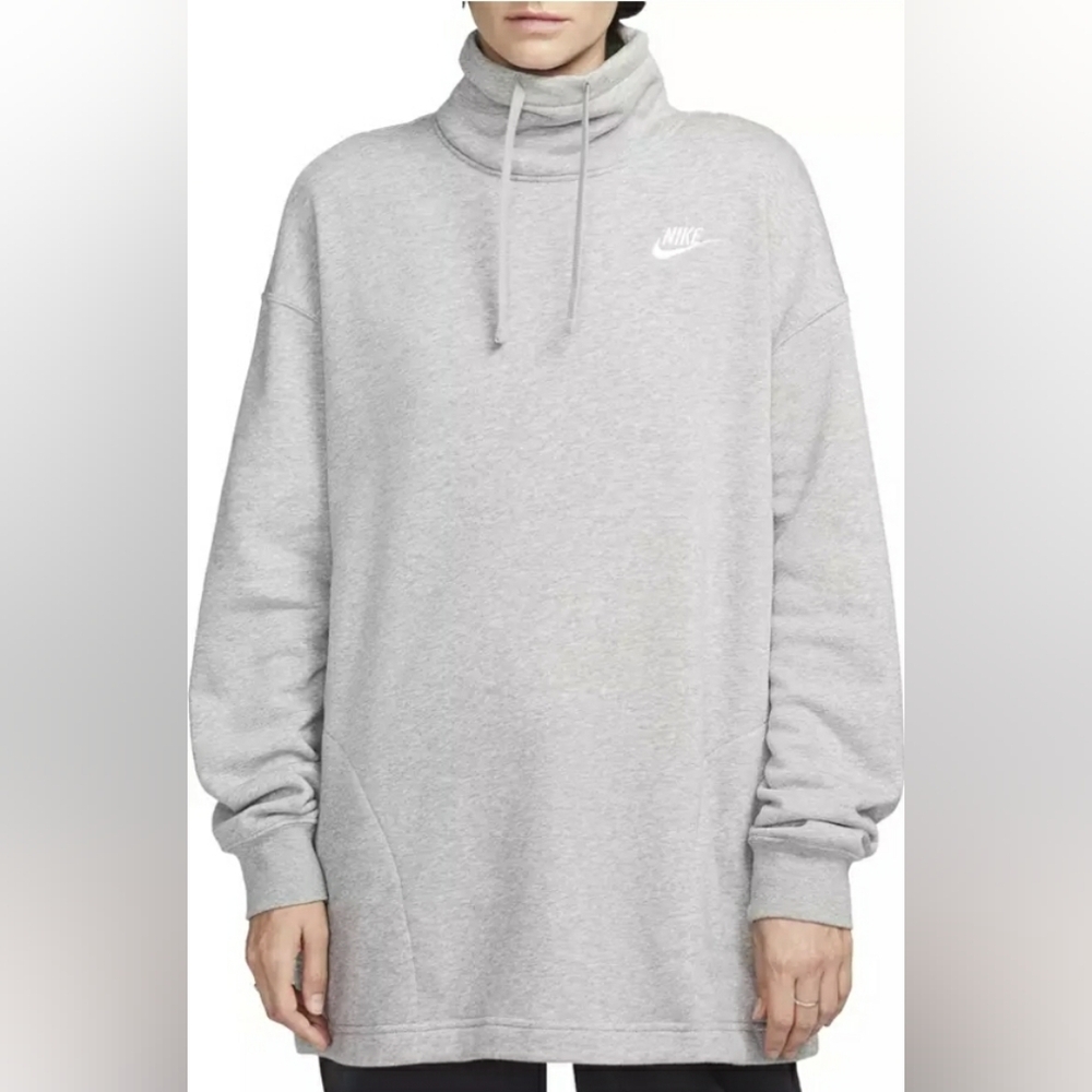 Nwt Nike  Women's Club Fleece Lined Mock Neck Oversized Sweatshirt size XS